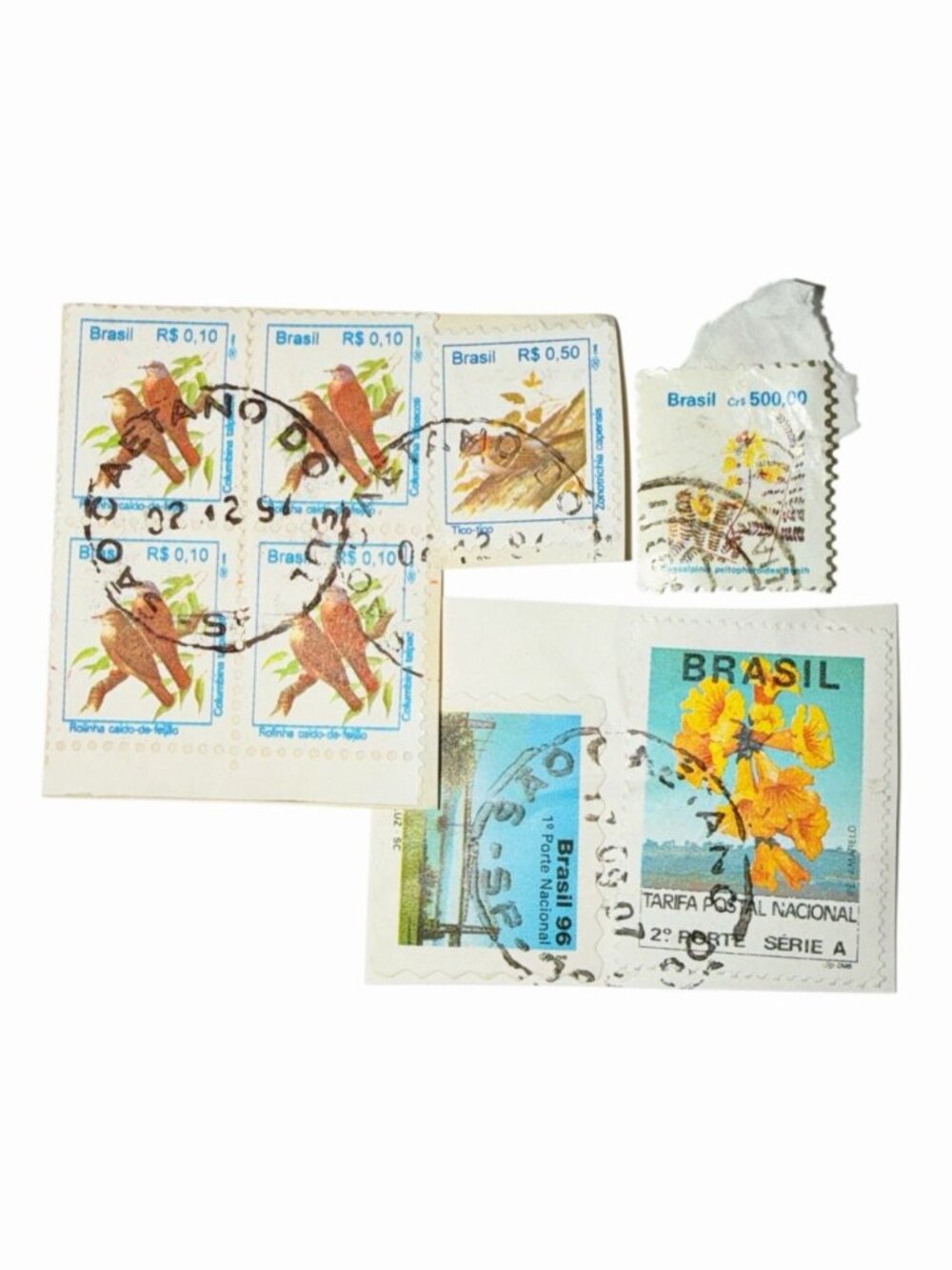 Lot of Used Vintage Brazillian Stamps Ephemera